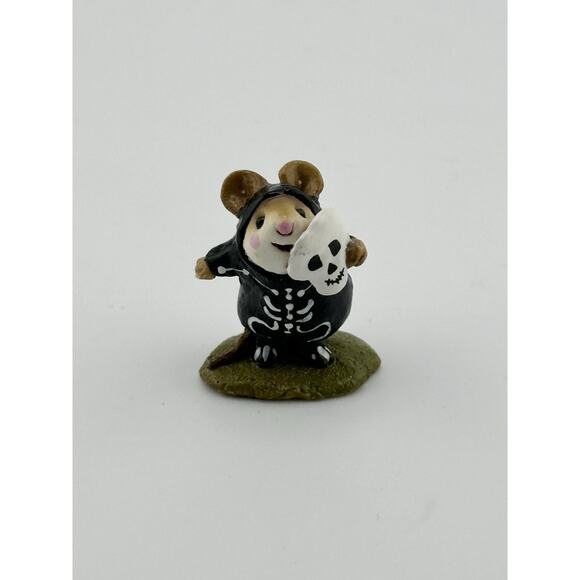 Wee Forest Folk "Skeleton Mousey" 1987 Mouse Halloween M-157 A. Petersen Retired - Picture 2 of 9